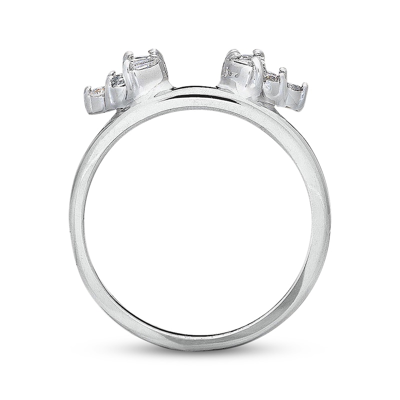 Previously Owned Diamond Enhancer Ring 1/4 ct tw Round & Baguette-cut 14K White Gold