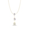 Thumbnail Image 1 of Previously Owned Three-Stone Diamond Dangle Necklace 3/4 ct tw Round-cut 14K Yellow Gold 18"