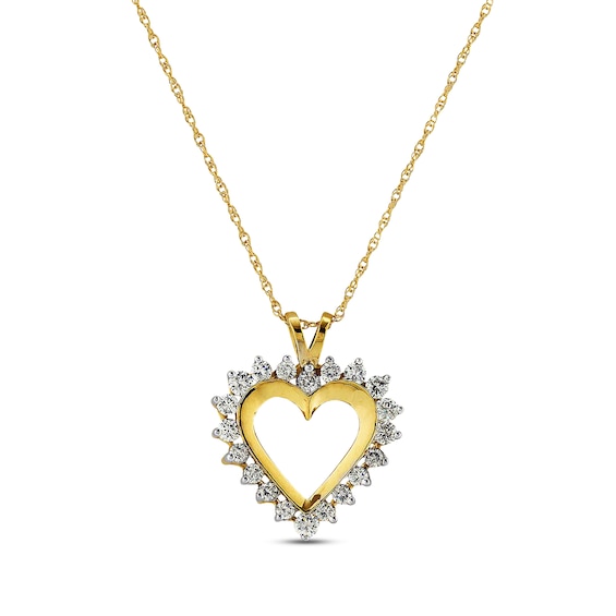 Previously Owned Diamond Heart Pendant 1 ct tw 14K Yellow Gold 18"