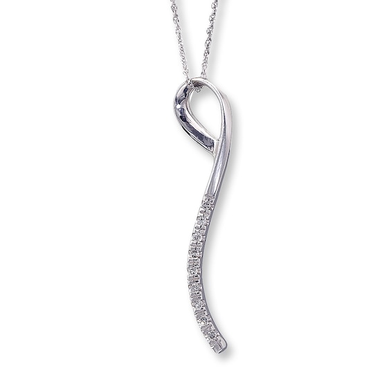 Previously Owned Diamond Necklace 1/15 ct tw 10K White Gold 18"