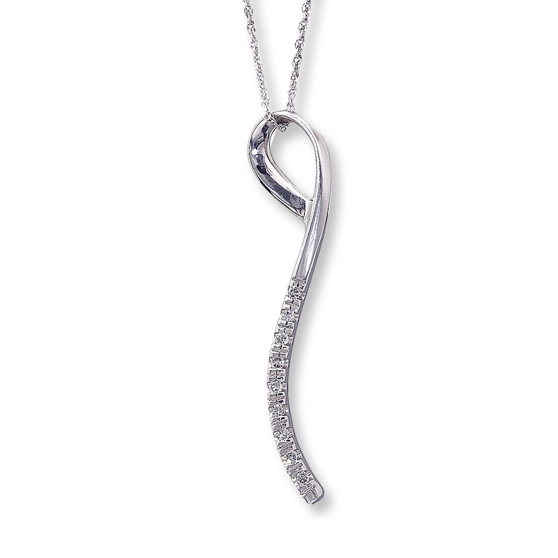 Main Image 1 of Previously Owned Diamond Necklace 1/15 ct tw 10K White Gold 18&quot;