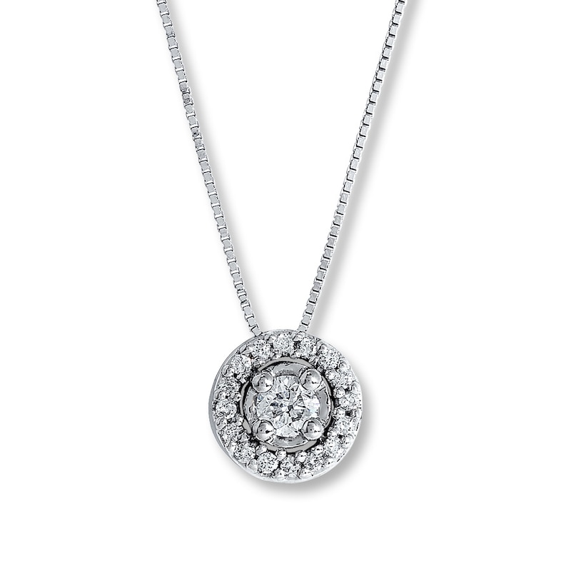 Previously Owned Diamond Necklace 1/4 ct tw 14K White Gold 18"