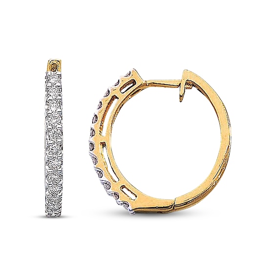 Previously Owned Diamond Hoop Earrings 1 cttw 10K Yellow Gold