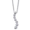 Previously Owned Necklace 1/10 ct tw Diamonds 10K White Gold 18"
