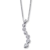 Thumbnail Image 0 of Previously Owned Necklace 1/10 ct tw Diamonds 10K White Gold 18"