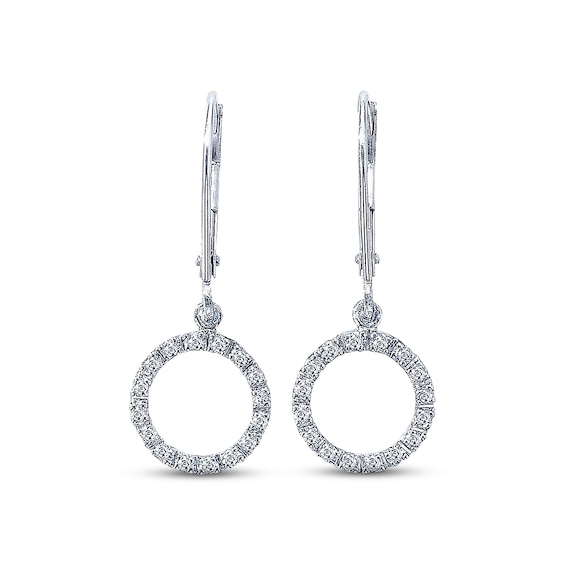 Previously Owned Diamond Dangle Earrings 1/8 cttw 10K White Gold