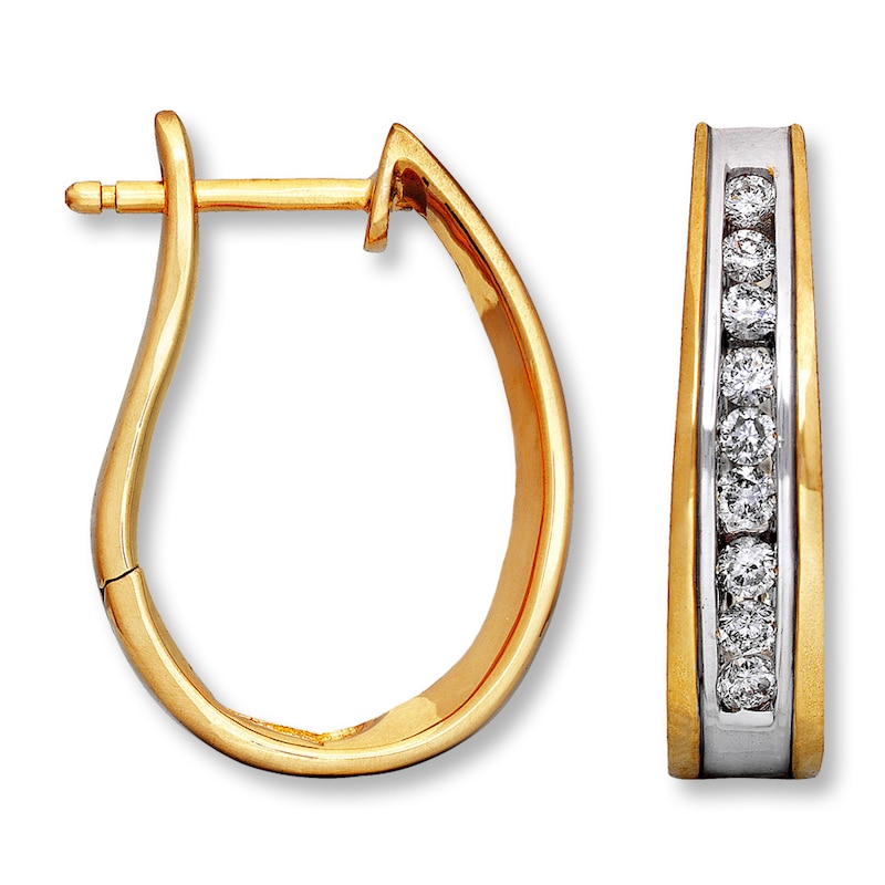 Main Image 1 of Previously Owned Earrings 1/2 ct tw Diamonds 14K Yellow Gold