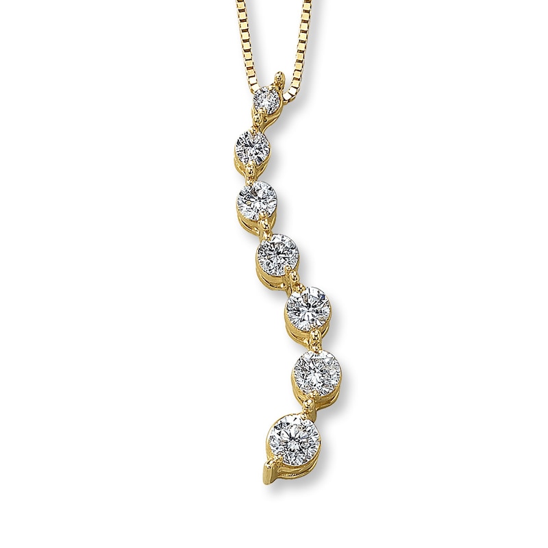 Main Image 1 of Previously Owned Diamond Necklace 1/2 ct tw 14K Yellow Gold 18&quot;