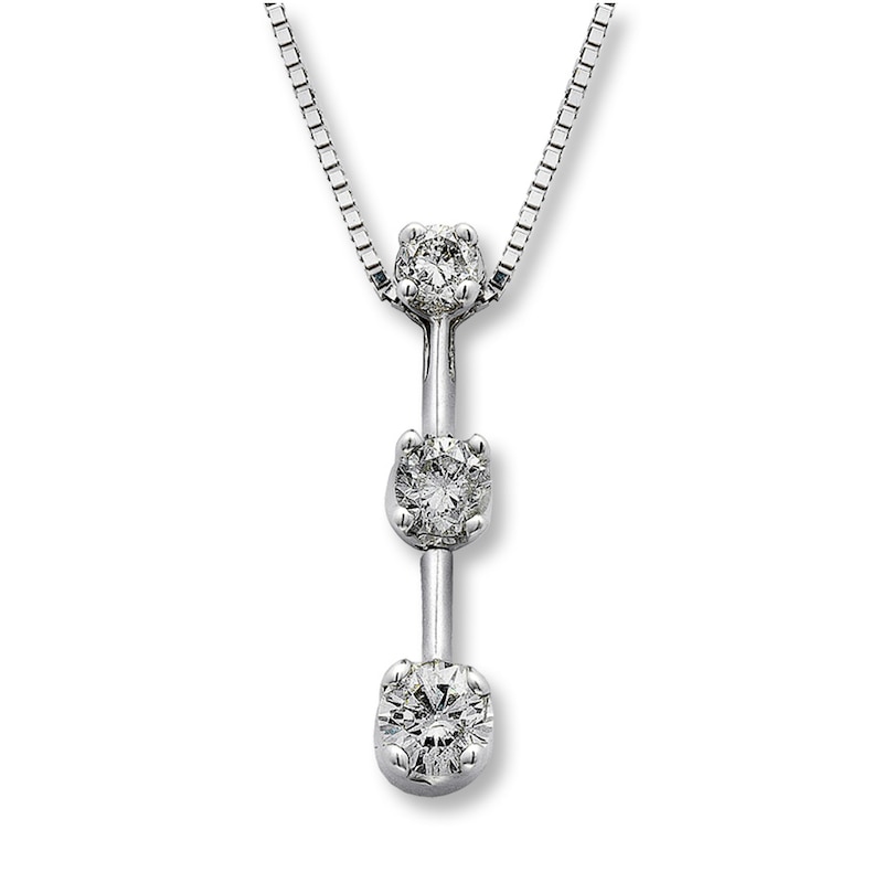 Main Image 1 of Previously Owned Necklace 1/2 ct tw Diamonds 14K White Gold