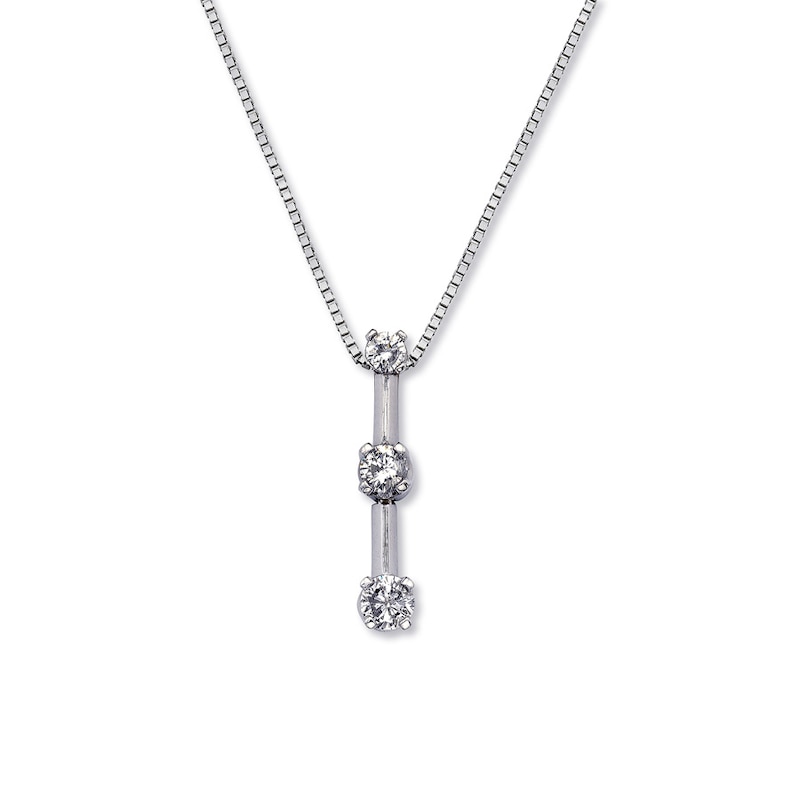 Main Image 1 of Previously Owned Diamond Necklace 1/4 ct tw 14K White Gold
