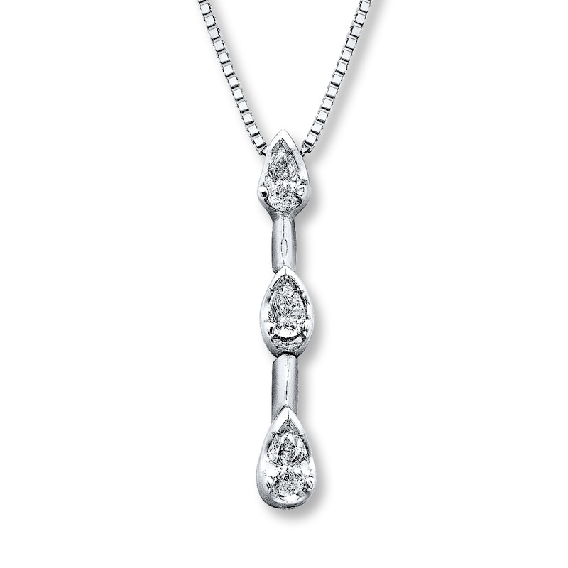 Main Image 1 of Previously Owned Diamond Necklace 1/2 ct tw 14K White Gold
