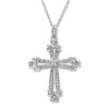 Thumbnail Image 1 of Previously Owned Diamond Cross Necklace 1/4 cttw 14K White Gold