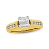 Thumbnail Image 0 of Previously Owned Diamond Engagement Ring 3/4 ct tw Round/Princess-Cut 14K Yellow Gold