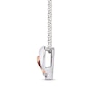 Thumbnail Image 1 of Previously Owned Double Heart Necklace 1/10 ct tw Diamonds 10K Two-Tone