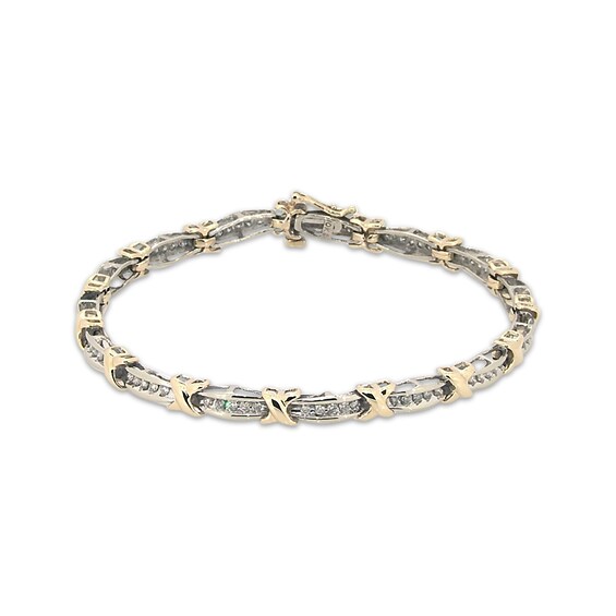 Previously Owned Diamond Bracelet 1/6 ct tw Round-cut Two-Tone Gold 8"