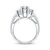 Thumbnail Image 3 of Previously Owned Diamond Engagement Ring 2 ct tw Emerald & Baguette-cut 14K White Gold