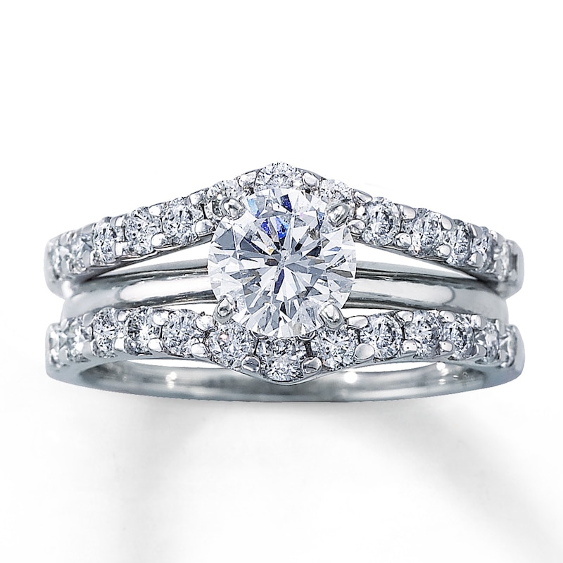 Main Image 3 of Previously Owned Enhancer Ring 1 ct tw Round-cut Diamonds 14K White Gold