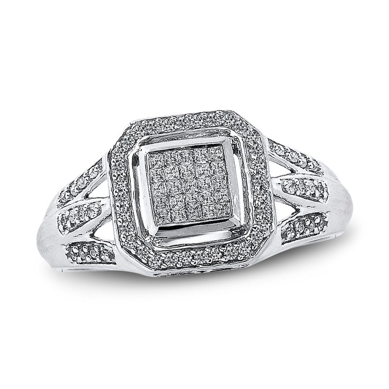 Main Image 1 of Previously Owned Men's Diamond Fashion Ring 1/3 ct tw 10K White Gold