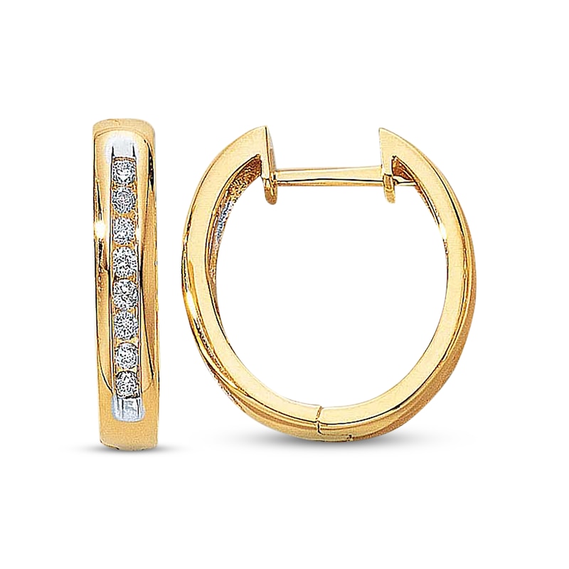 Main Image 1 of Previously Owned Diamond Hoop Earrings 1/2 cttw 14K Yellow Gold