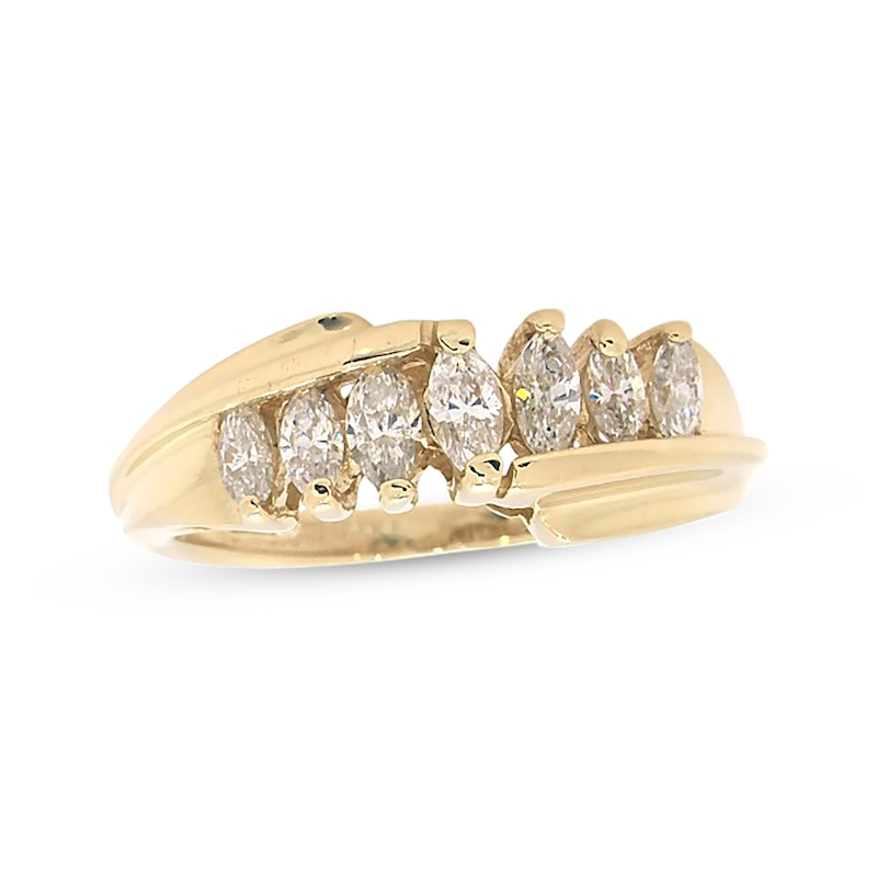 Main Image 1 of Previously Owned Diamond Anniversary Ring 1/2 ct tw Marquise-cut 14K Yellow Gold