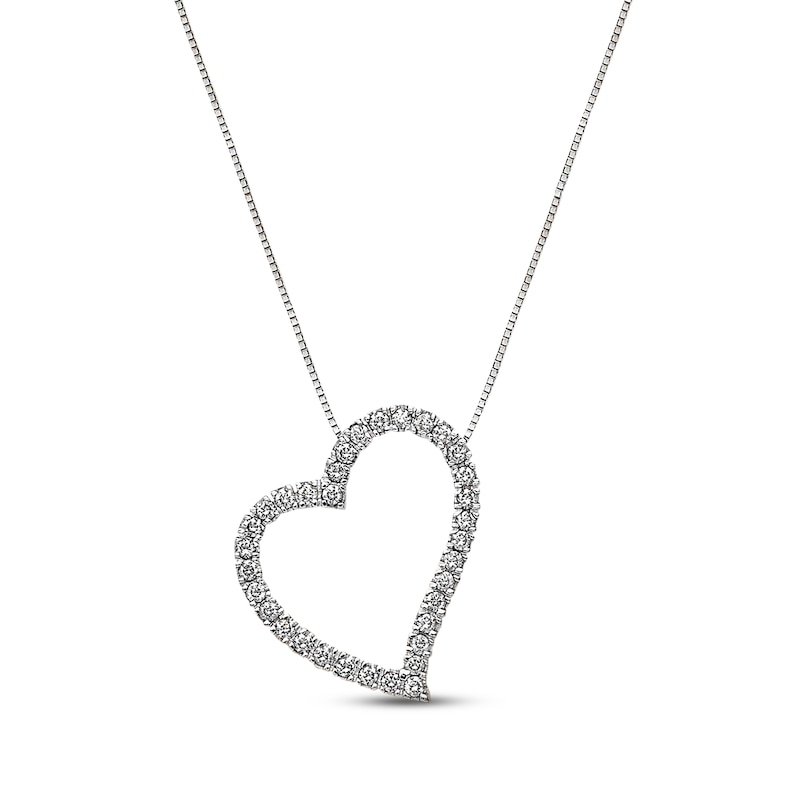 Main Image 1 of Previously Owned Diamond Heart Necklace 1/2 cttw 18K White Gold 18&quot;