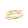 Previously Owned Men's Diamond Wedding Band 1/4 ct tw Round-cut 14K Yellow Gold