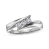 Thumbnail Image 1 of Previously Owned Round-Cut Three-Stone Diamond Bypass Ring 1/3 ct tw 14K White Gold