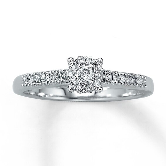 Previously Owned Diamond Ring 1/5 ct tw Round-cut 10K White Gold