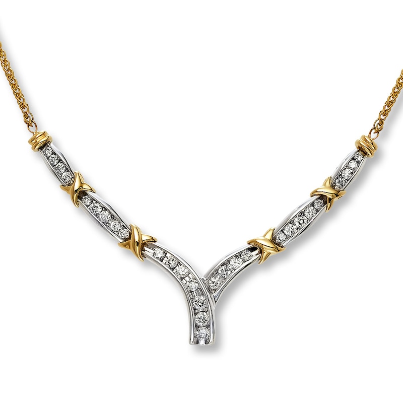 Previously Owned Diamond Necklace 1 ct tw 10K Two-Tone Gold 17"