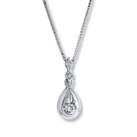 Previously Owned Diamond Necklace 1/8 ct tw Round-Cut 14K White Gold 18"