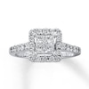 Thumbnail Image 0 of Previously Owned Diamond Engagement Ring 1 ct tw Princess & Round-cut 14K White Gold