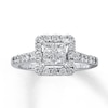 Thumbnail Image 1 of Previously Owned Diamond Engagement Ring 1 ct tw Princess & Round-cut 14K White Gold