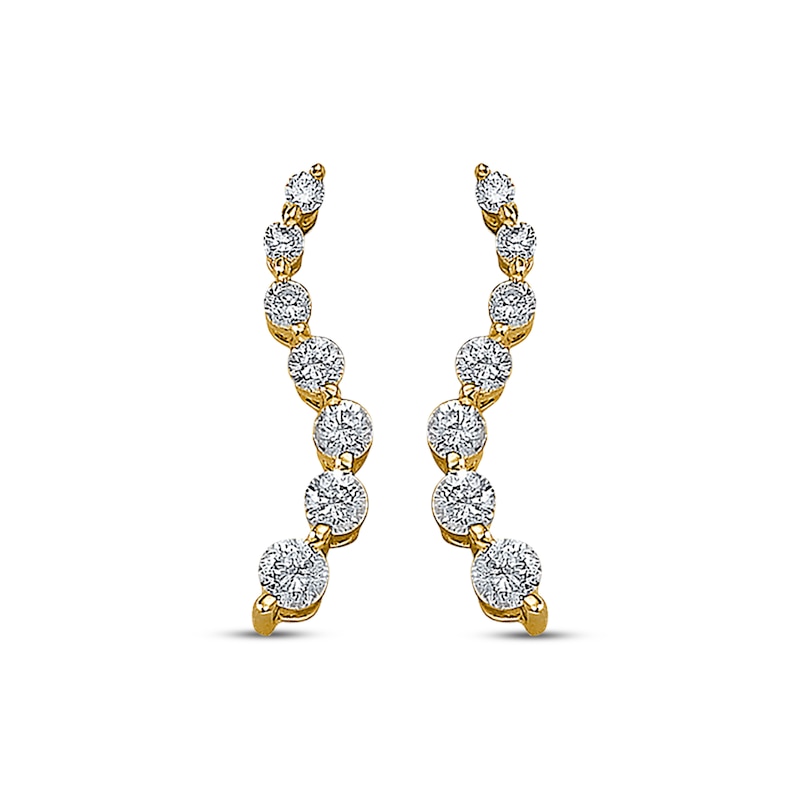 Main Image 2 of Previously Owned Diamond Earrings 1/2 ct tw Round-cut 14K Yellow Gold