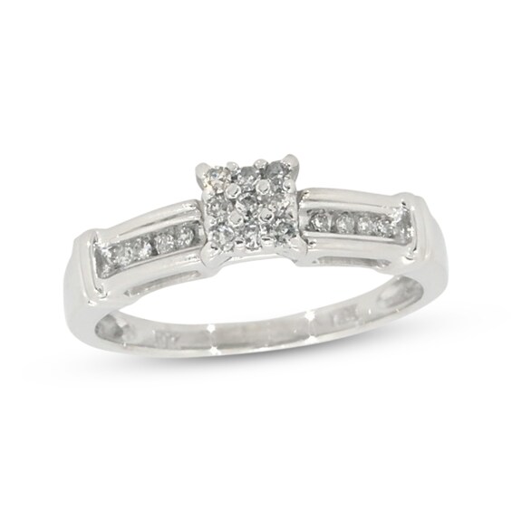 Previously Owned Diamond Engagement Ring 1/6 ct tw Round-cut 10K White Gold