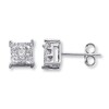 Thumbnail Image 1 of Previously Owned Diamond Earrings 1/3 ct tw Princess-Cut 14K White Gold