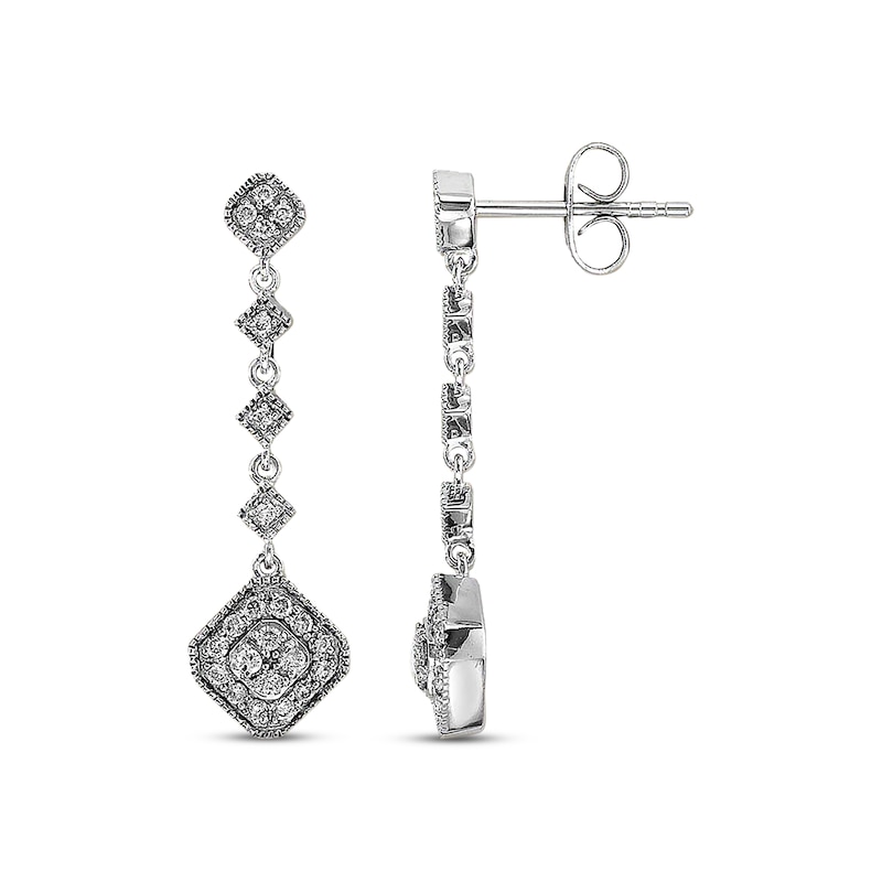 Main Image 1 of Previously Owned Drop Earrings 1/3 ct tw Diamonds 14K White Gold