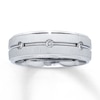Thumbnail Image 1 of Previously Owned Men's 8mm Diamond Band 1/6 ct tw Round-cut 14K White Gold