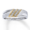 Thumbnail Image 0 of Previously Owned Men's Wedding Band 1/6 ct tw Round-cut Diamonds 10K Two-Tone Gold - Size 10
