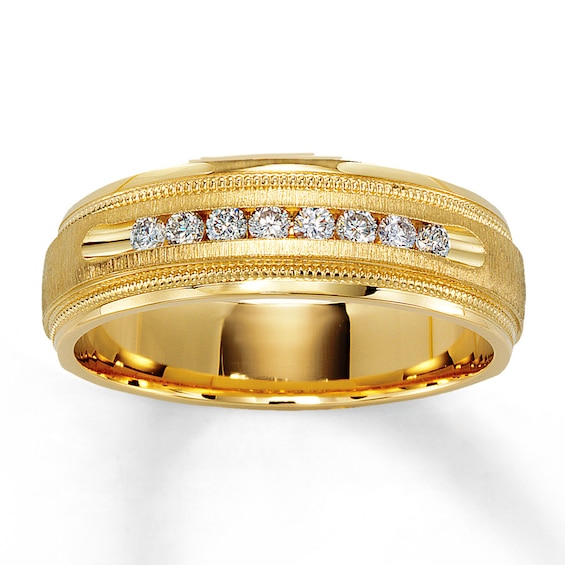 Previously Owned Men's Diamond Wedding Band 1/4 ct tw 14K Yellow Gold