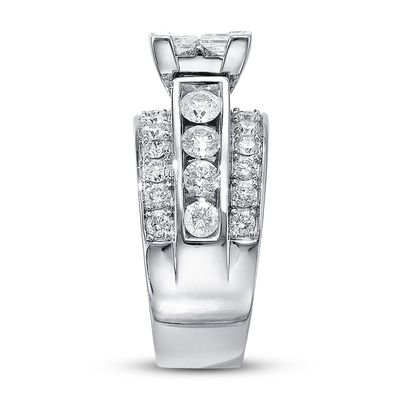 Main Image 3 of Previously Owned Diamond Engagement Ring 3-1/2 ct tw Princess & Round 14K White Gold