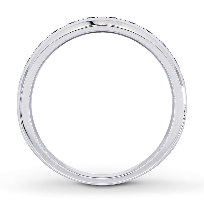 Main Image 2 of Previously Owned Men's Diamond Wedding Band 1 ct tw Round-cut 14K White Gold