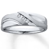 Thumbnail Image 1 of Previously Owned Men's Wedding Band 1/8 ct tw Round-cut Diamonds 10K White Gold