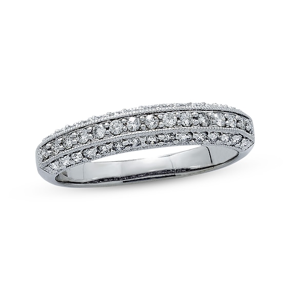 Previously Owned Diamond Anniversary Ring 1/2 ct tw Round-cut 14K White Gold