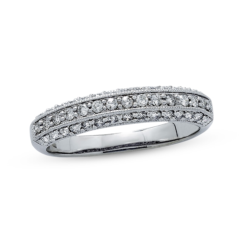 Main Image 1 of Previously Owned Diamond Anniversary Ring 1/2 ct tw Round-cut 14K White Gold