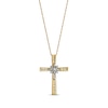 Thumbnail Image 1 of Previously Owned Diamond Cross Necklace 1/4 ct tw Round-Cut 14K Two-Tone Gold 18&quot;