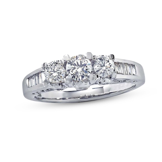 Previously Owned 3-Stone Diamond Ring 1 ct tw 14K White Gold