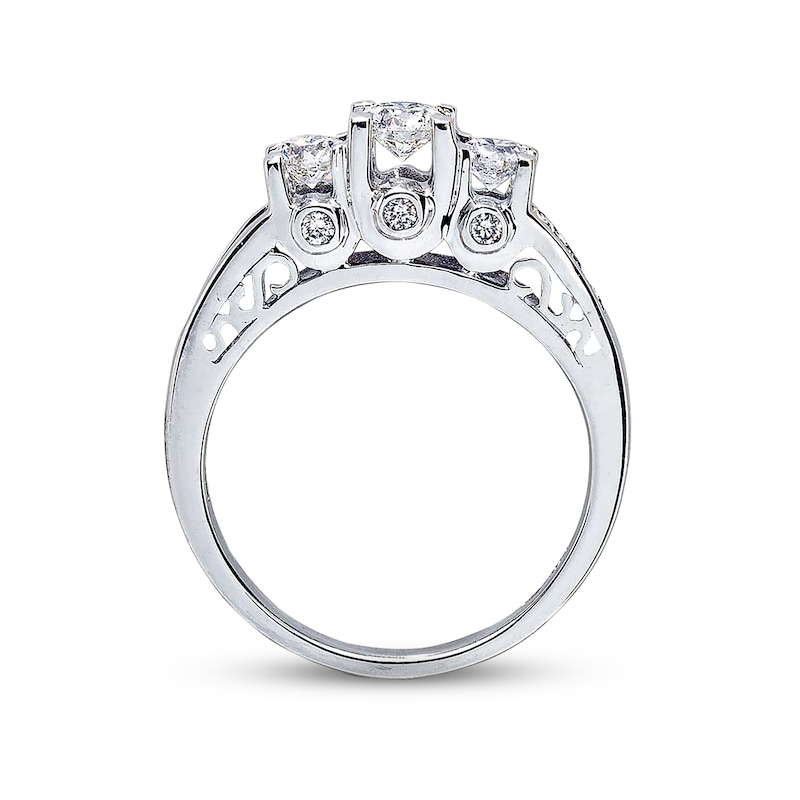 Main Image 2 of Previously Owned 3-Stone Diamond Ring 1 ct tw 14K White Gold