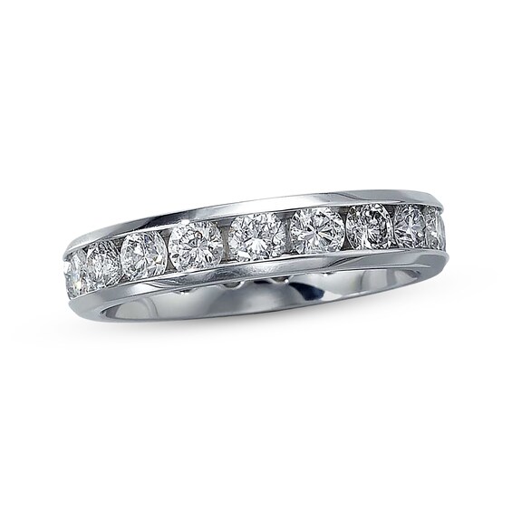 Previously Owned Diamond Eternity Anniversary Band 2 ct tw Round-cut 14K White Gold Size 6