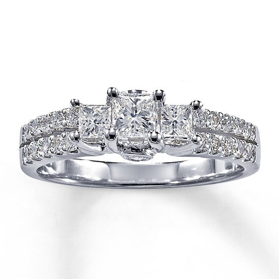 Previously Owned 3-Stone Diamond Ring 1ctw 14K White Gold