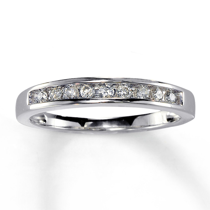 Main Image 1 of Previously Owned Wedding Band 1/6 ct tw Round-cut Diamonds 14K White Gold